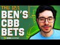 My Top 3 CBB Picks Today | College Basketball Betting Predictions (Thursday, 12/1/22)