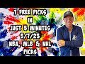 NBA, MLB, NHL  Best Bets for Today Picks & Predictions Sunday 5/7/23 | 7 Picks in 5 Minutes