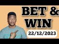 FOOTBALL PREDICTIONS TODAY 22/12/2023 SOCCER PREDICTIONS TODAY | BETTING TIPS, #footballpredictions