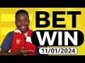 FOOTBALL PREDICTIONS TODAY 11/01/2024 SOCCER PREDICTIONS TODAY | BETTING TIPS, #footballpredictions